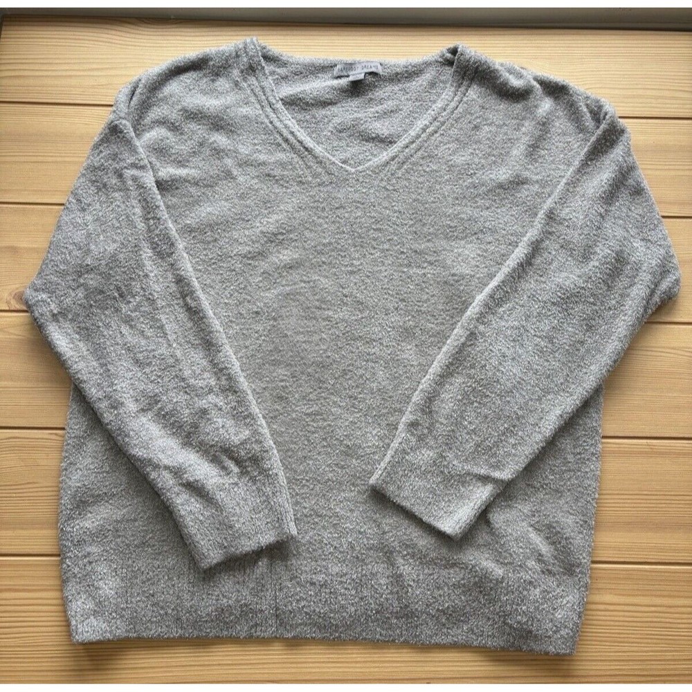 Barefoot Dreams CozyChic Lite Pullover Beach Grey Size Petite Large